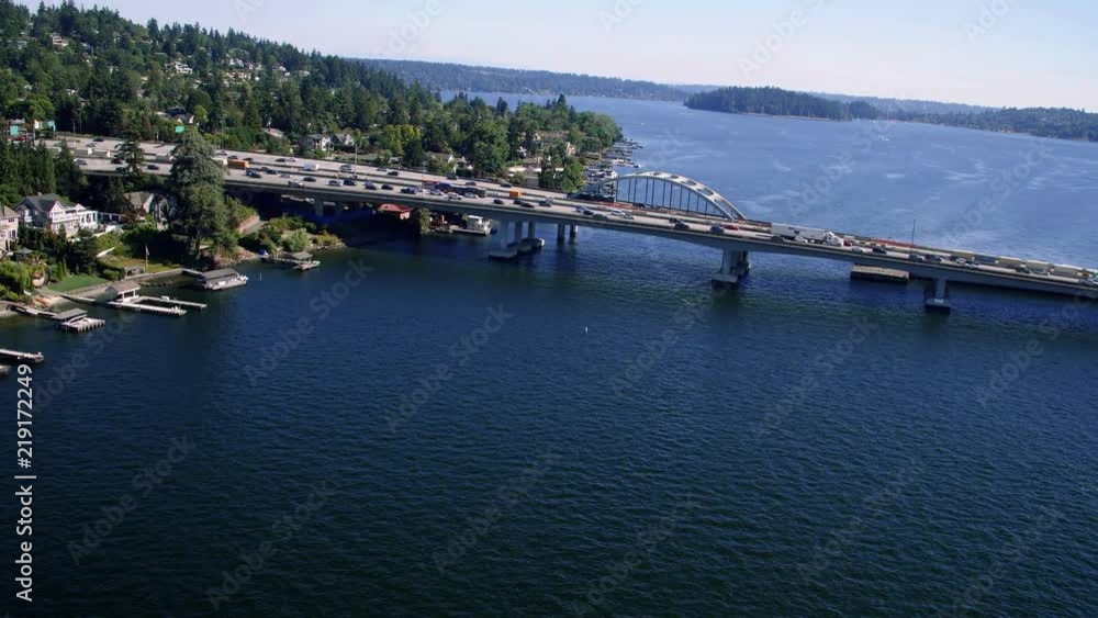 I-90 Bridge Summer Aerial Over Lake Washington I-90 Bridge Summer Aerial Over Lake Washington