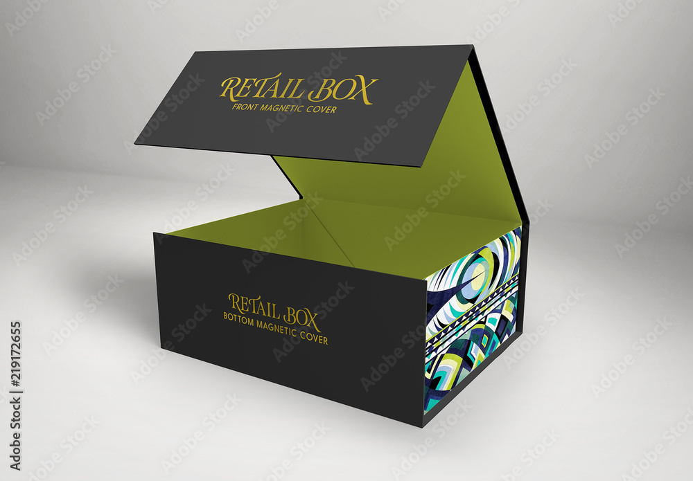 Magnetic Gift Box Mockup Stock Template