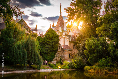 Vajdahunyad Castle located in the City Park in Budapest, Hungary