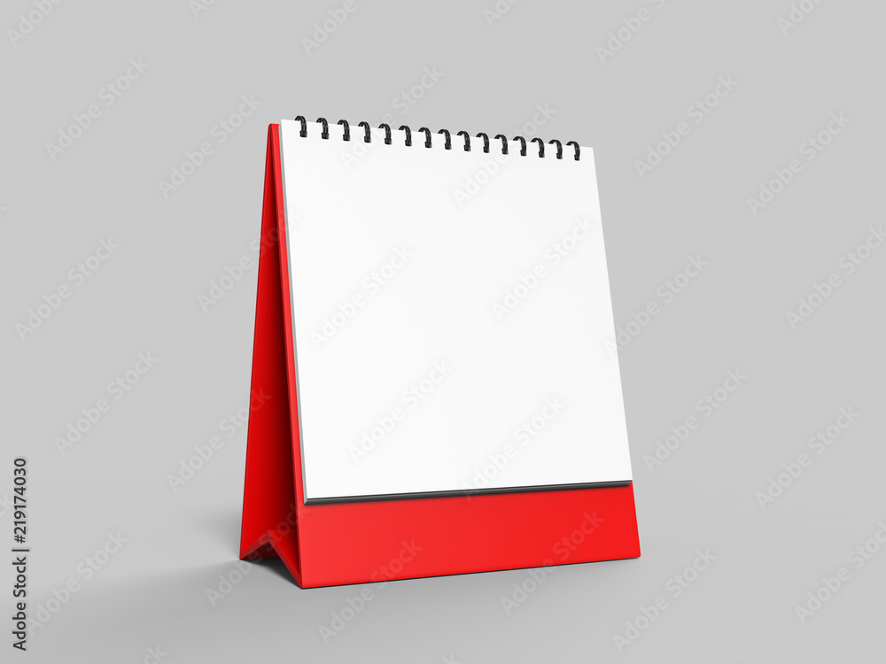Blank desk top calendar isolated on white background for mock up and ...