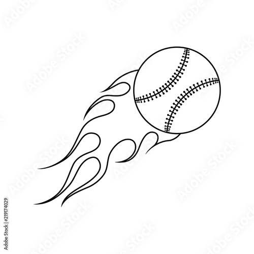 Baseball fire ball icon