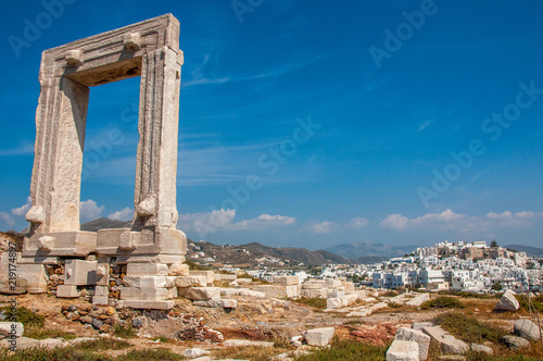 naxos temple with blue sky