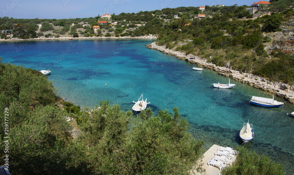 Beautiful bay near Vela Luca on Korcula, Dalmatia, Croatia