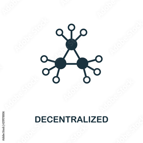 Decentralized icon. Monochrome style design from crypto currency icon collection. UI. Pixel perfect simple pictogram decentralized icon. Web design, apps, software, print usage.