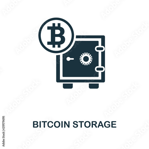 Bitcoin Storage icon. Monochrome style design from crypto currency icon collection. UI. Pixel perfect simple pictogram bitcoin storage icon. Web design, apps, software, print usage.