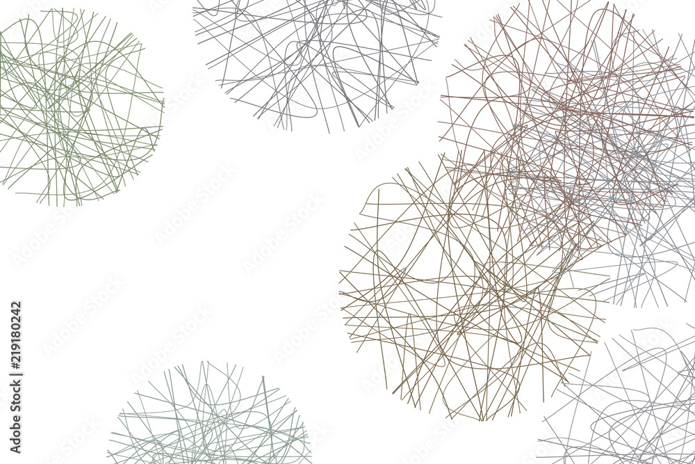 Abstract conceptual geometric messy random line circles pattern. Color, template, design & backdrop.