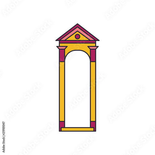 London soldier box icon, cartoon style