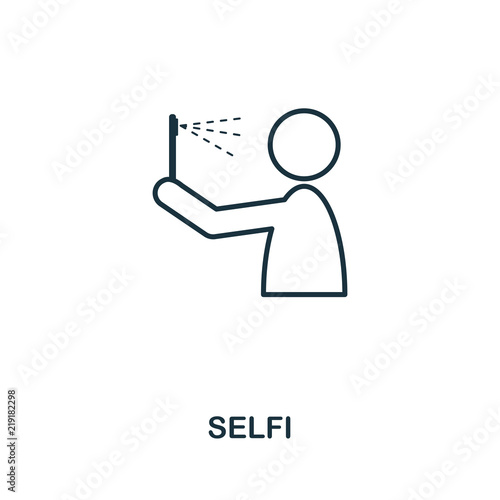 Selfi outline icon. Simple element illustration. Selfi icon sign design from travel collection. Perfect for web design, apps, software, print.