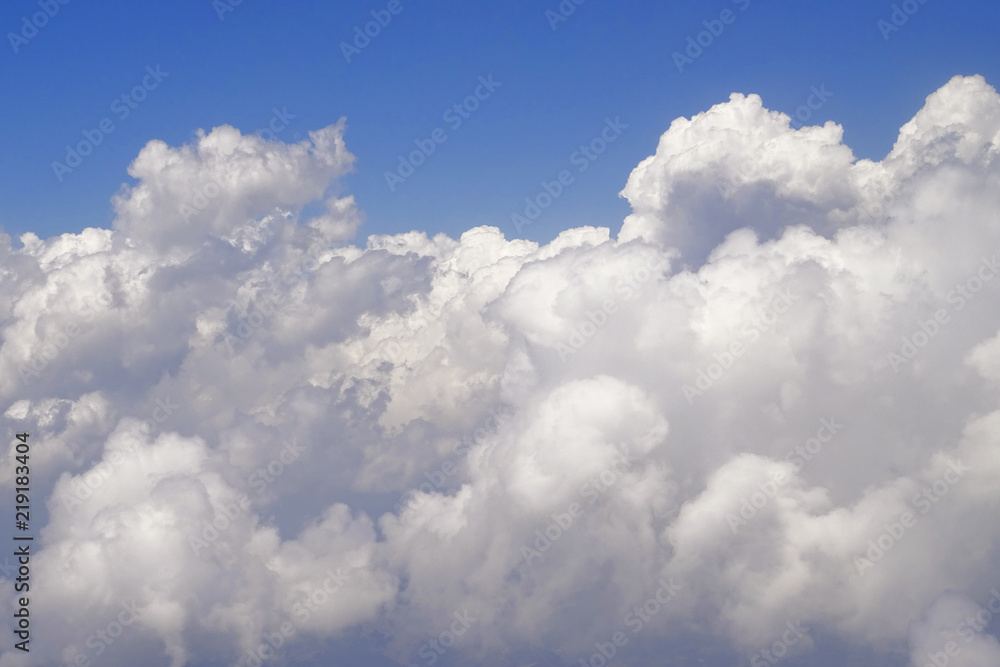 Beautiful cloud formations on the blue sky
