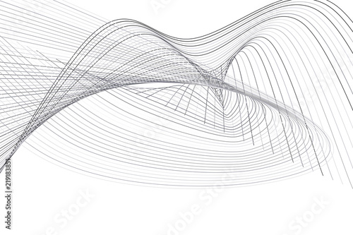 Abstract conceptual geometric line & curve pattern. Messy, vector, canvas & round.