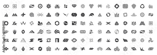 Abstract logos mega collection. Isolated on White background