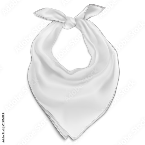Vector. Mock Up. White Bandana (buff) for Neck
