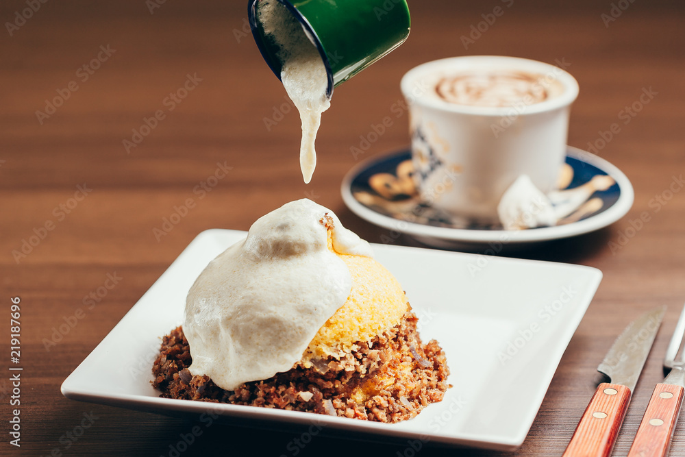 Cuscuz, corn couscous, is a Brazilian tipical food Stock Photo | Adobe