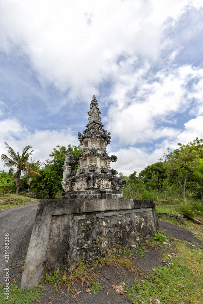Typical roadside Hindu shrine in Nusa Penida, Indonesia.