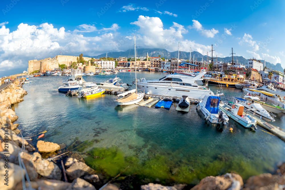 Boats and yachts in Kyrenia (Girne) harbour. Cyprus