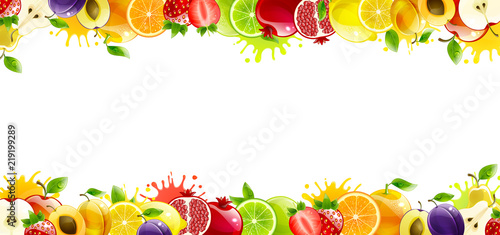 Fototapeta Naklejka Na Ścianę i Meble -  Banner with Juicy Fruit