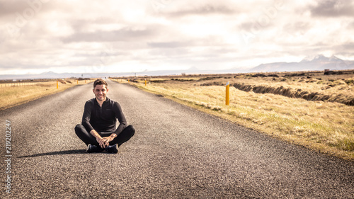 Man on an Icelandic road