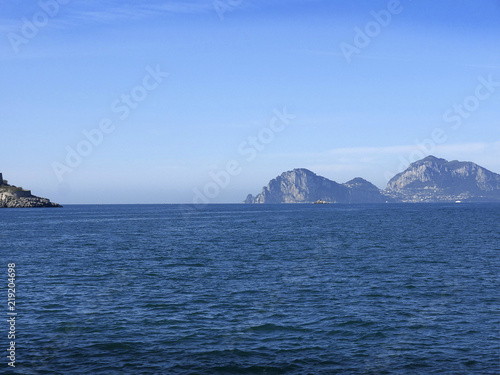 The isle of Capri in the Bay of Naples off the Sorrentine Peninsular in Italy © quasarphotos