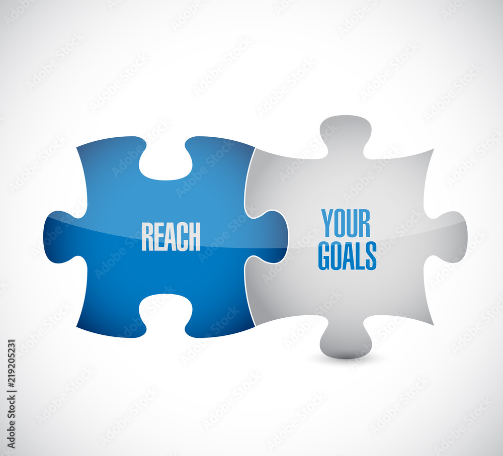 reach your goals target puzzle pieces message reach your goals target puzzle pieces message