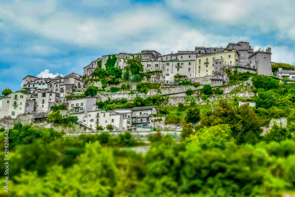 picturesque Italian village Picinisco amid the Apennines mountains of the south-east Lazio region	
