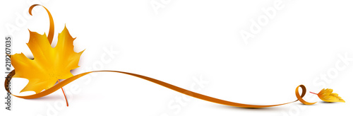 Ahornblatt mit geschwungenem Band, Herbstblätter Banner