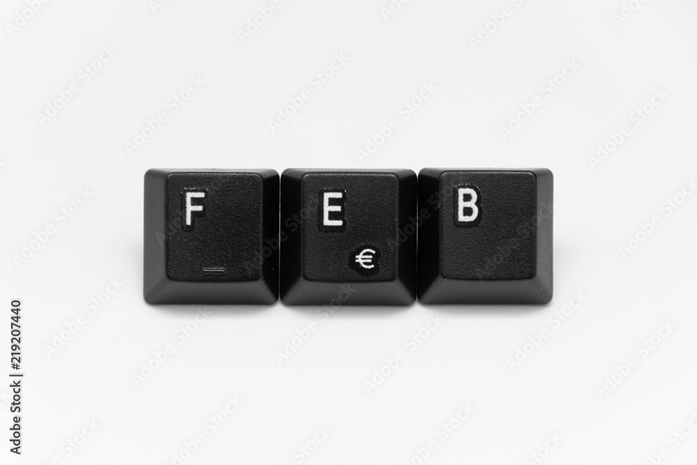 Black keys of keyboard with different years, words, names