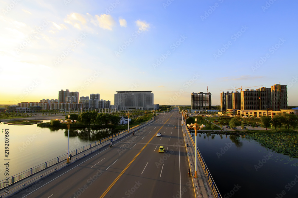 Fototapeta premium North river bridge construction, LuanNan county, China.