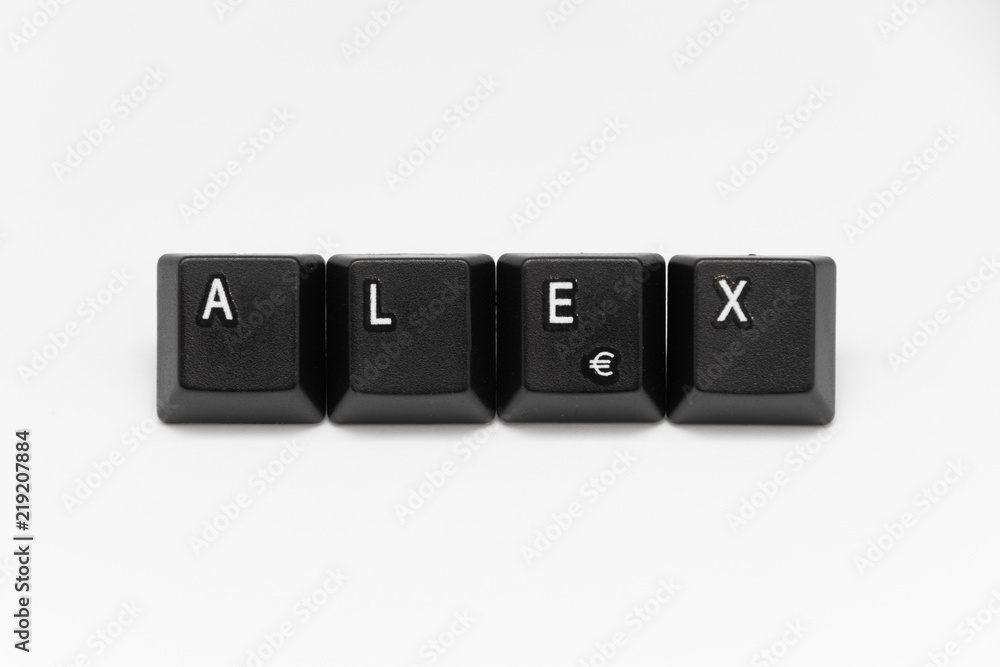 Black keys of keyboard with different years, words, names Black keys of keyboard with different years, words, names