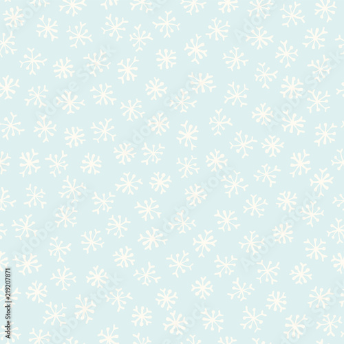 Winter Snowflakes Stars Seamless Vector Pattern, Hand Drawn Illustration for Christmas Fashion Prints, Holiday Stationery, Xmas Decor, Gift Wrap , Snowfall Weather Blog Backgrounds, Nordic Scandi Yule