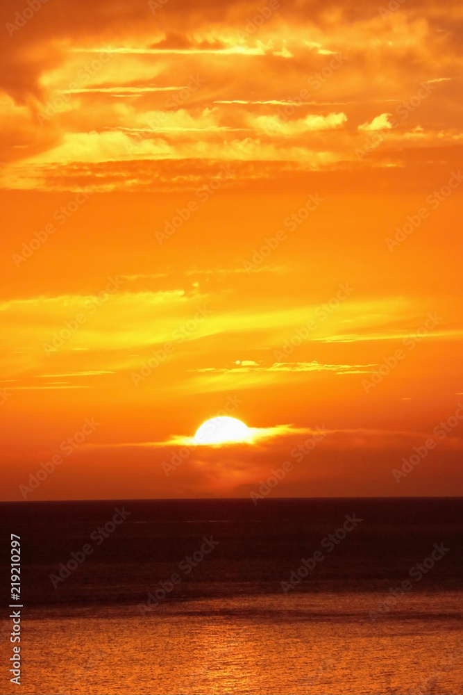 Coucher de soleil à Deshaies en Guadeloupe Stock Photo | Adobe Stock