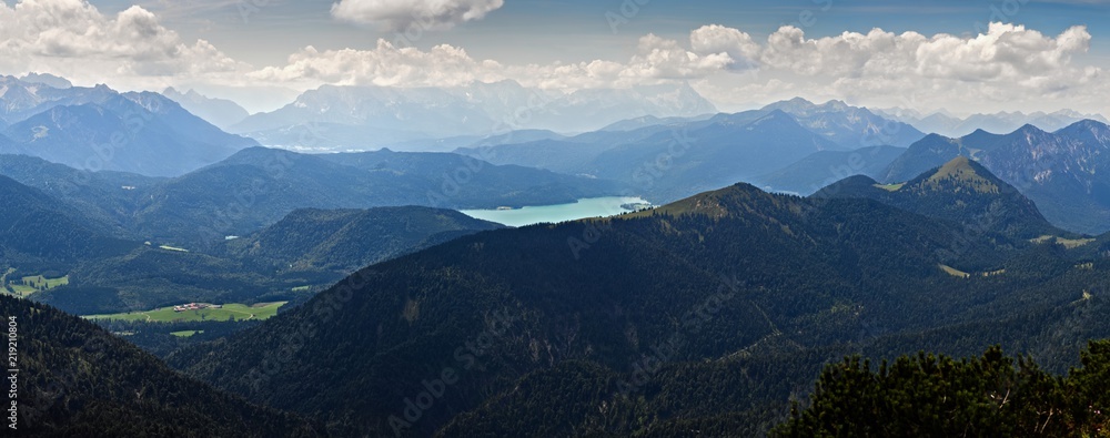 german alps, view from the benediktenwand, bavaria