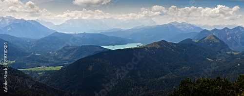 german alps, view from the benediktenwand, bavaria