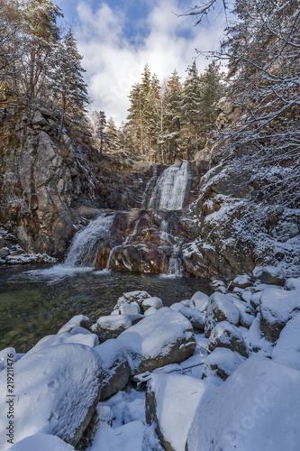 Winter Landscape of Popina Laka waterfall near town of Sandanski, Pirin Mountain, Bulgaria
 photo