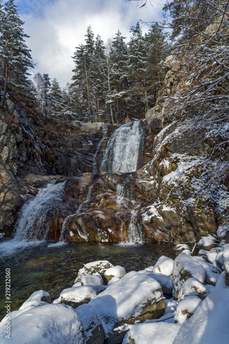 Winter Landscape of Popina Laka waterfall near town of Sandanski, Pirin Mountain, Bulgaria
 photo