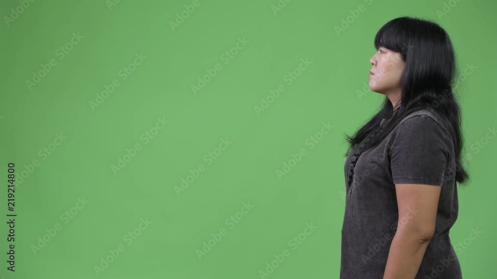 Profile view of beautiful overweight Asian woman Profile view of beautiful overweight Asian woman