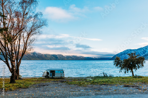 Camping in the woods of Queenstown, New Zealand