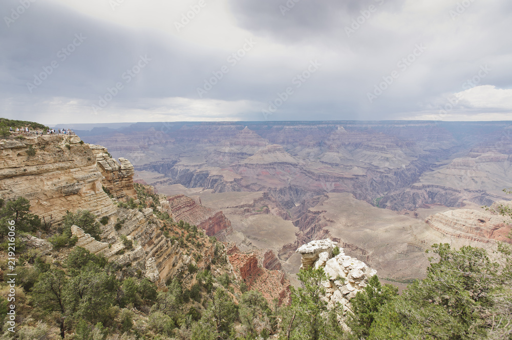 Panoramic landscape featuring the Grand Canyon