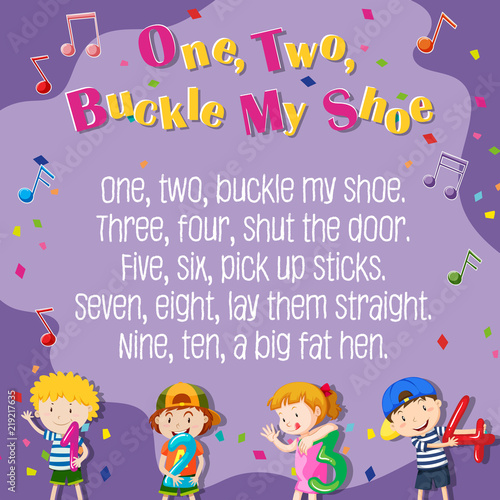 One two buckle my shoe poster