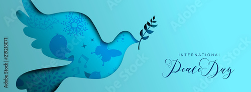 International Peace day dove social media banner