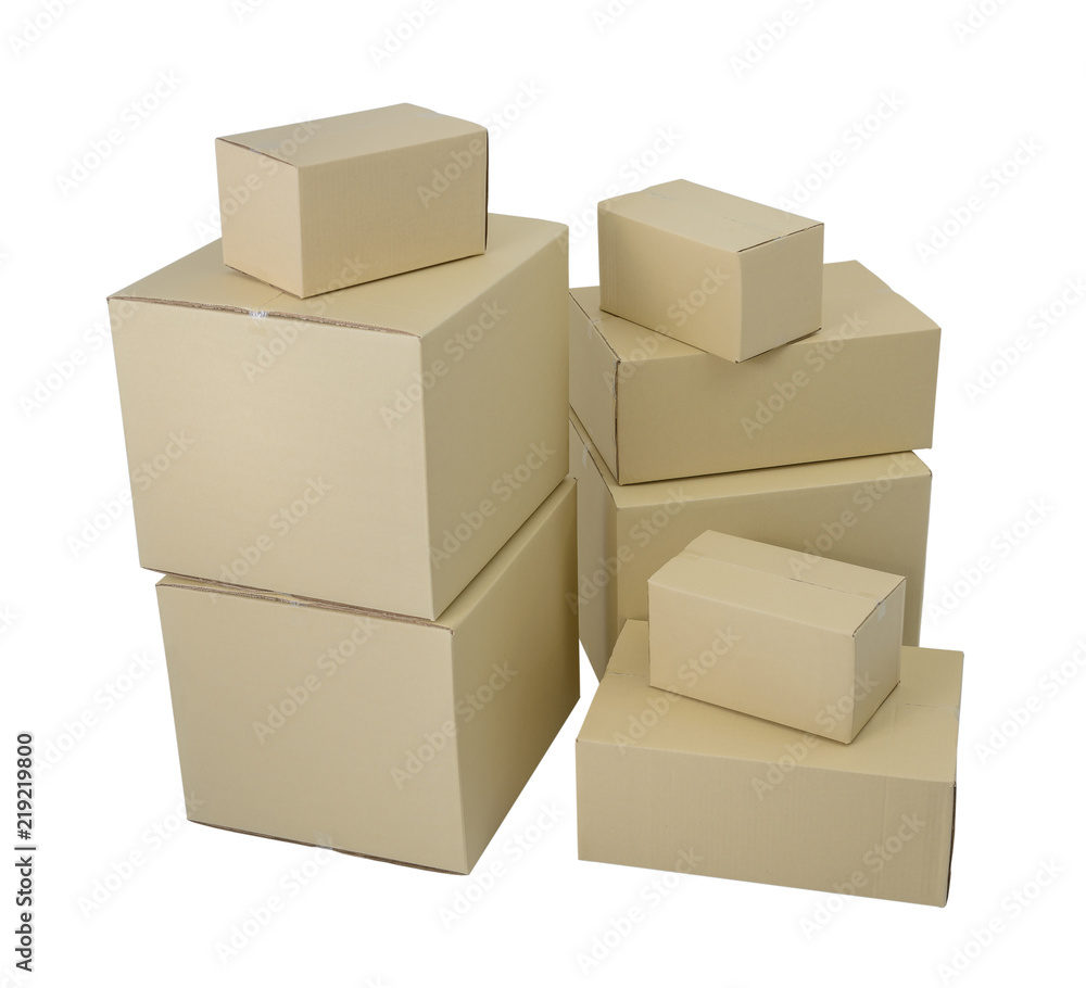 Boxes in different sizes stacked boxes isolated on white background Boxes in different sizes stacked boxes isolated on white background
