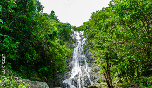 tropical nature in sarika waterfall at nakhon nayok  Thailand