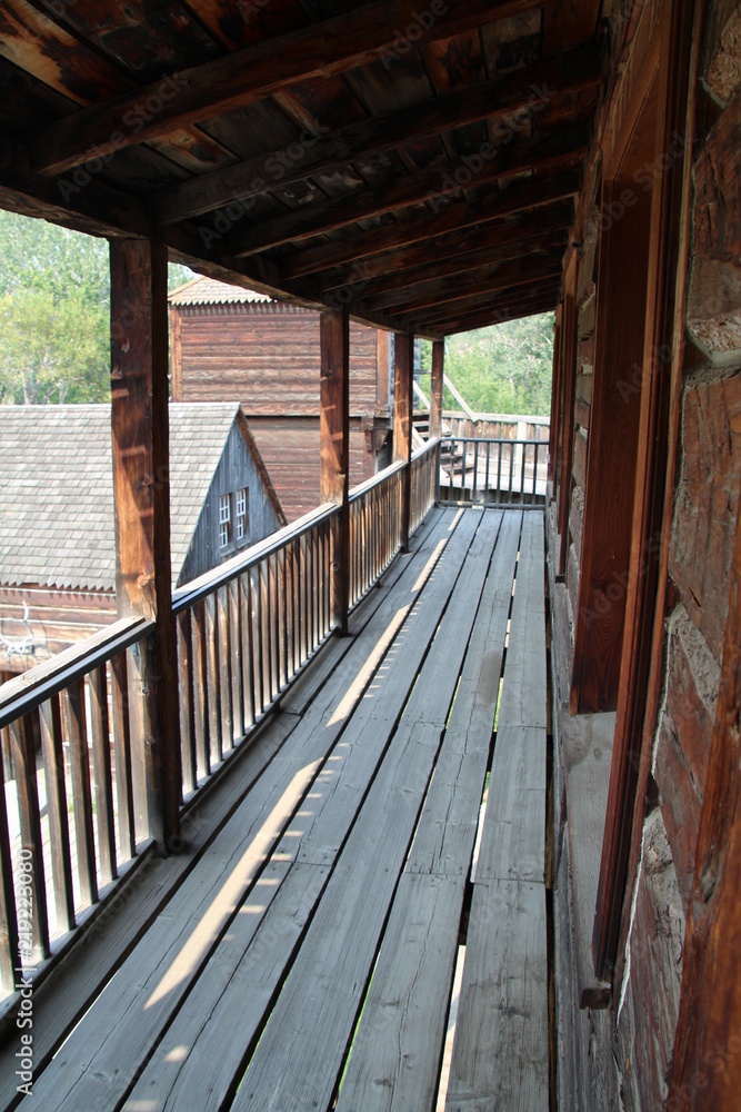 Obraz premium Balcony On Rowand House, Fort Edmonton Park, Edmonton, Alberta