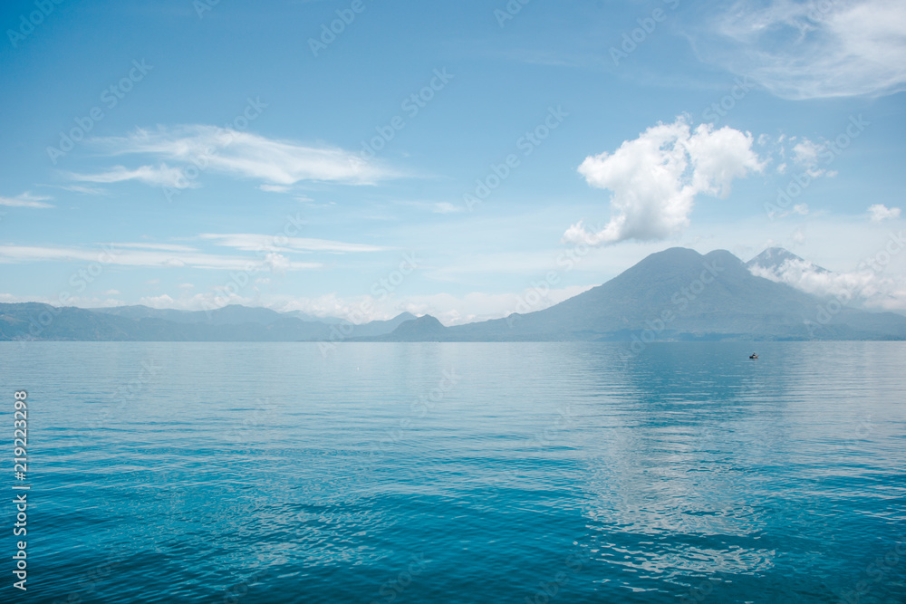 Blue, tranquil beauty of Lake Atitlán in Guatemala