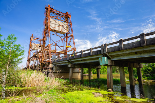 Rustic vintage bridge along Highway 90 in Louisiana © Fotoluminate LLC