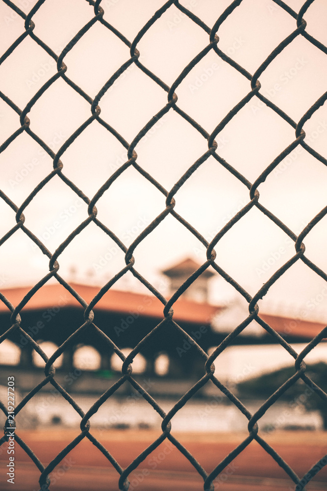 Naklejka premium Steel Barriers Bokeh