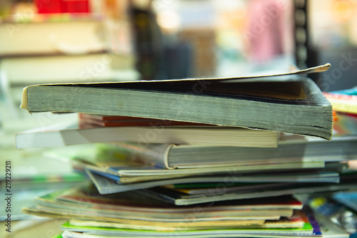 Stack of Books on warm tone background
