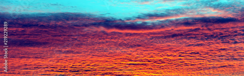 Sunset sky with red clouds