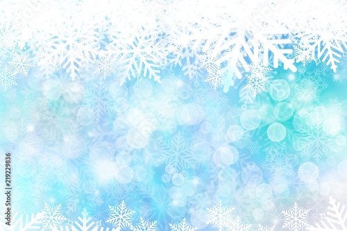 Winter Snowflake border background with snow, watercolor effect for illustration greeting card, invitation, posters, holiday