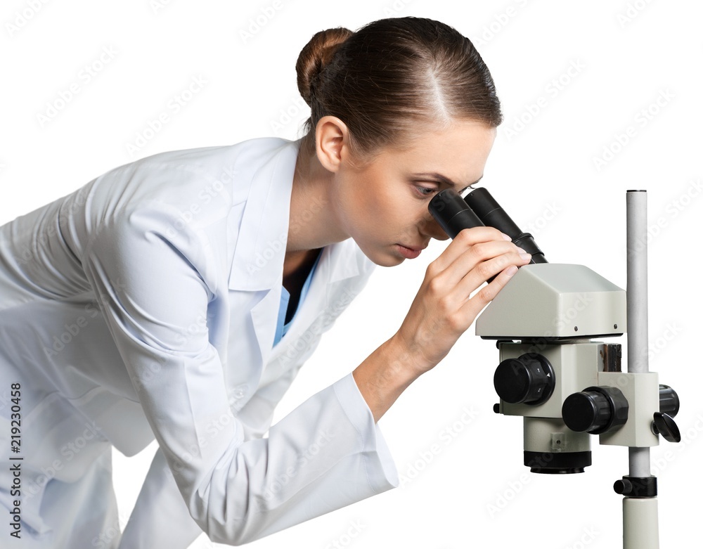 Female Scientist / Researcher / Doctor Using Microscope Female Scientist / Researcher / Doctor Using Microscope