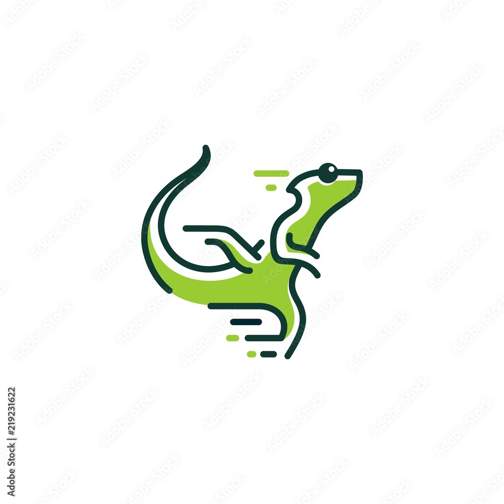 Running Lizard Modern Line Abstract Logo Running Lizard Modern Line Abstract Logo